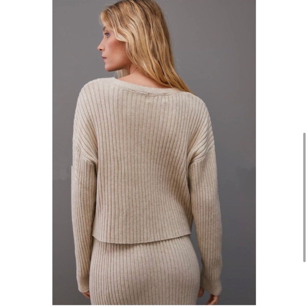 Anthropologie Saturday Sunday Niza Knit Cardigan tan - Picture 2 of 4
